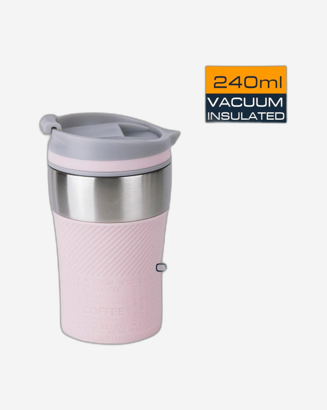 Nessan Insulated Stainless Steel Vacuum Mug, 240ml - Your Compact Travel Essential for Hot and Cold Beverages Anywhere: Home, Gym, Outdoors, Office, and School - Pink