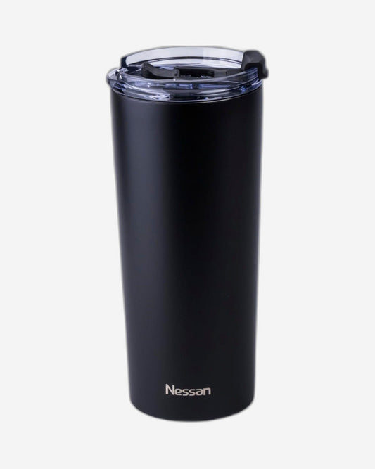 Nessan Insulated Stainless Steel Vacuum Mug, 600ml - Your Versatile Dual-Use Travel Companion for Hot and Cold Beverages Anywhere: Home, Gym, Outdoors, Office, and School - Black