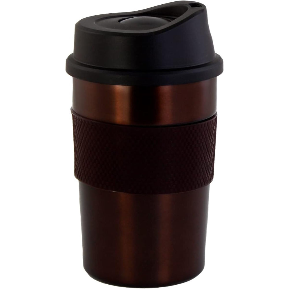 Nessan 360ml Double Wall High Vacuum Mug with Silicone Rubber Sleeve | Stainless Steel Insulated Mug for Hot & Cold Beverages