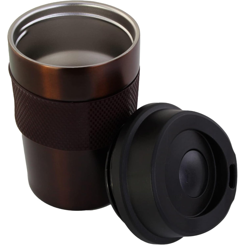 Nessan 360ml Double Wall High Vacuum Mug with Silicone Rubber Sleeve | Stainless Steel Insulated Mug for Hot & Cold Beverages