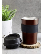 Nessan 360ml Double Wall High Vacuum Mug with Silicone Rubber Sleeve | Stainless Steel Insulated Mug for Hot & Cold Beverages