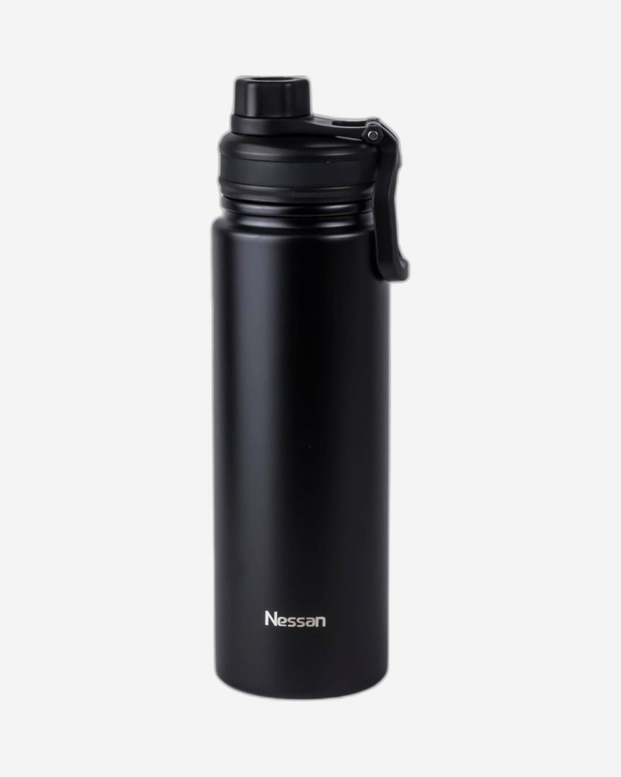 Nessan 720ml Travel Flask – Double Wall Insulated Stainless Steel Vacuum Bottle for Hot and Cold Beverages - Black