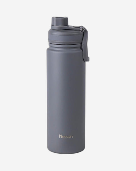 Nessan 720ml Travel Flask – Double Wall Insulated Stainless Steel Vacuum Bottle for Hot and Cold Beverages - Grey