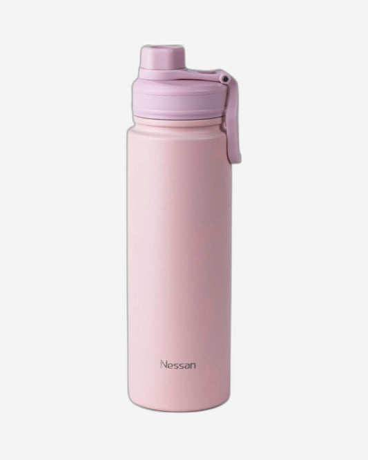 Nessan 720ml Travel Flask – Double Wall Insulated Stainless Steel Vacuum Bottle for Hot and Cold Beverages - Pink