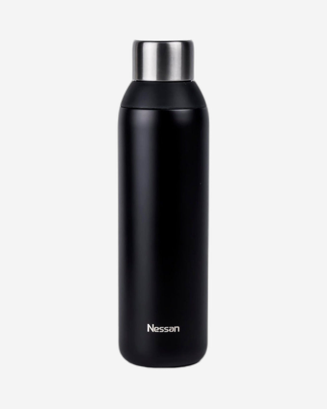 Nessan Double Wall Insulated Stainless Steel Vacuum Bottle, 600ml - Your Reliable Travel Flask for Hot and Cold Beverages - Black