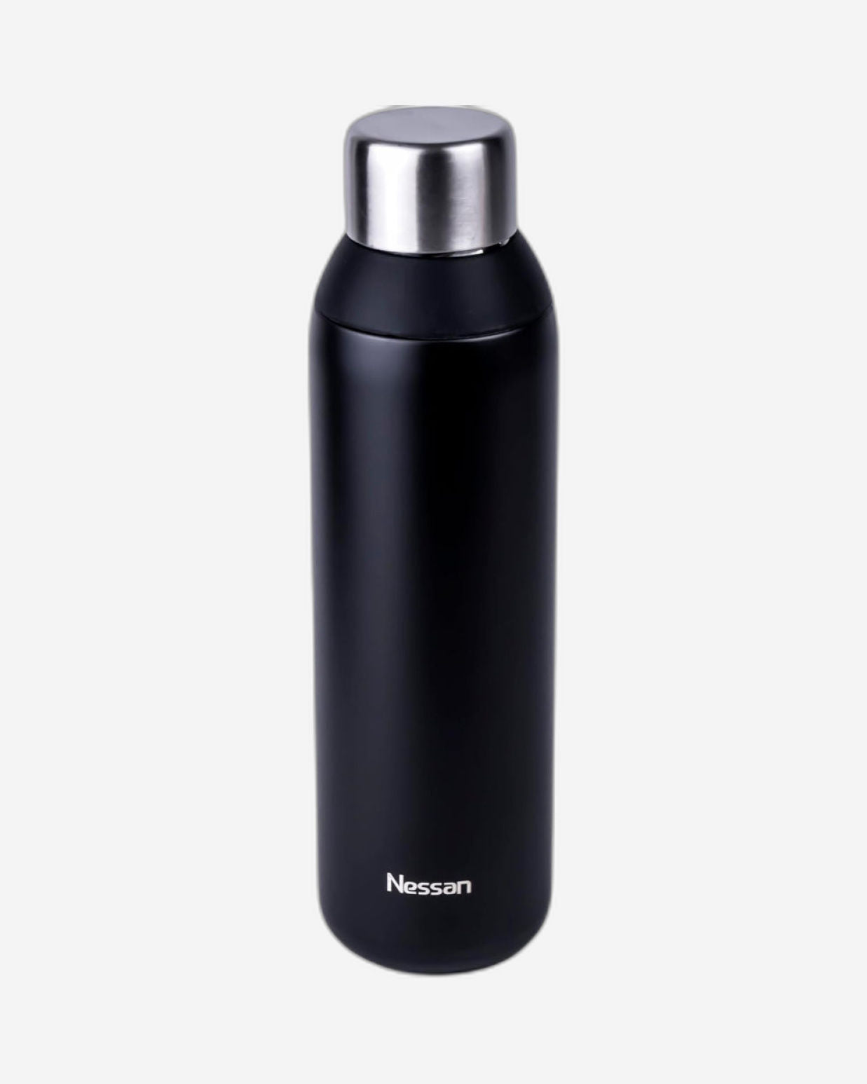 Nessan Double Wall Insulated Stainless Steel Vacuum Bottle, 600ml - Your Reliable Travel Flask for Hot and Cold Beverages - Black