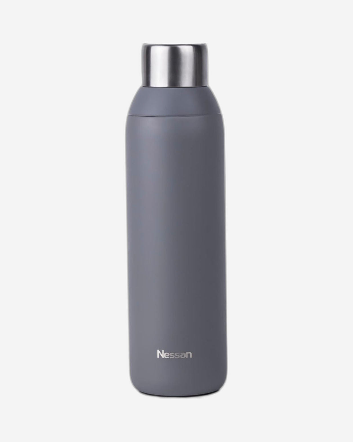 Nessan Double Wall Insulated Stainless Steel Vacuum Bottle, 600ml - Your Reliable Travel Flask for Hot and Cold Beverages - Grey