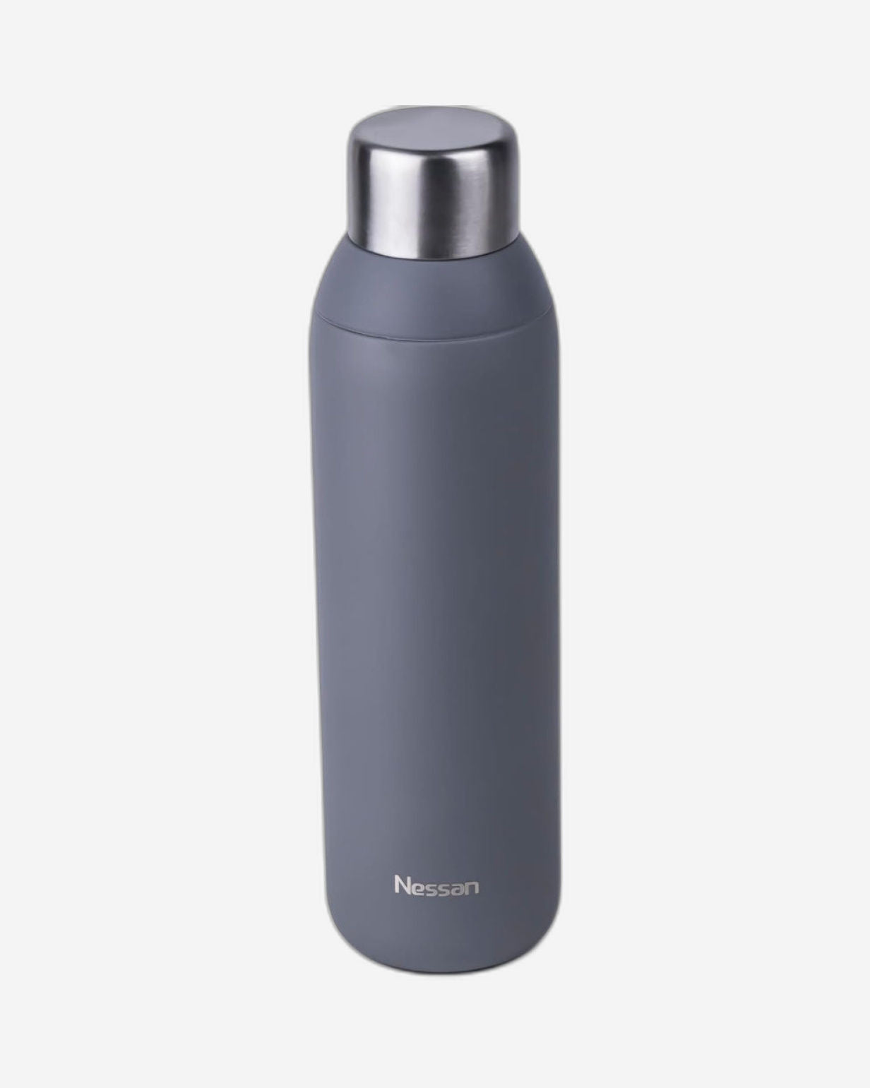 Nessan Double Wall Insulated Stainless Steel Vacuum Bottle, 600ml - Your Reliable Travel Flask for Hot and Cold Beverages - Grey