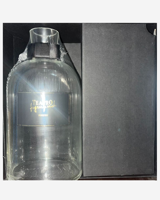 Gift Set Fig Leaves Sticks 2500ml Transparent Vase