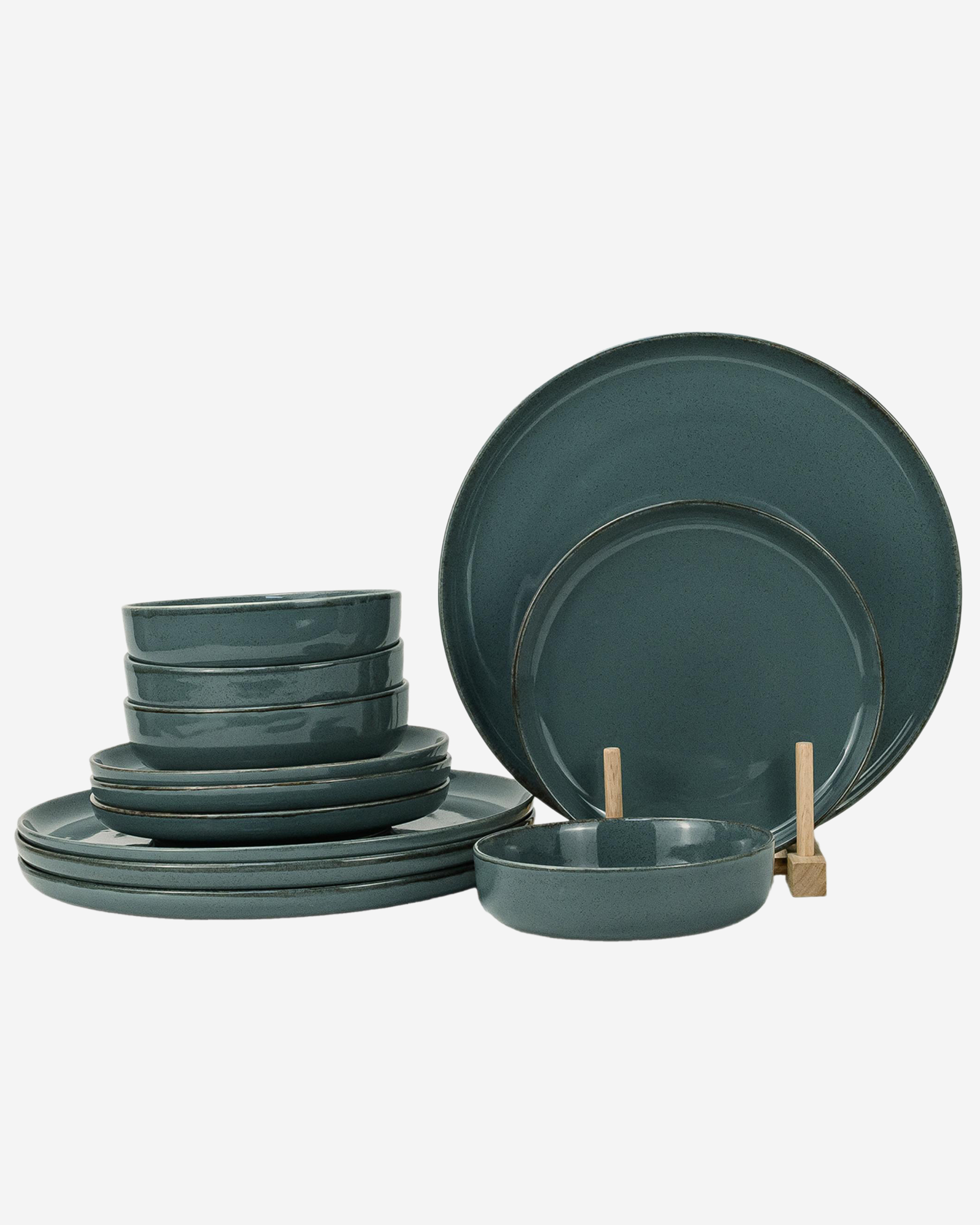 Shallow FIO Stoneware Dinner Set 12 pcs Blue