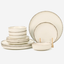 Shallow NIO Stoneware Dinner Set 12 pcs Beige