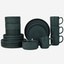 Shallow REF Stoneware Dinner Set 16 pcs Dark Grey