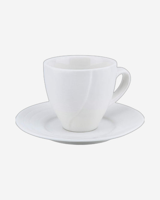 Shallow Bone China Tea Cup and Saucer Set, 12-Piece, White – Elegant Tea Set for Everyday Use & Special Occasions
