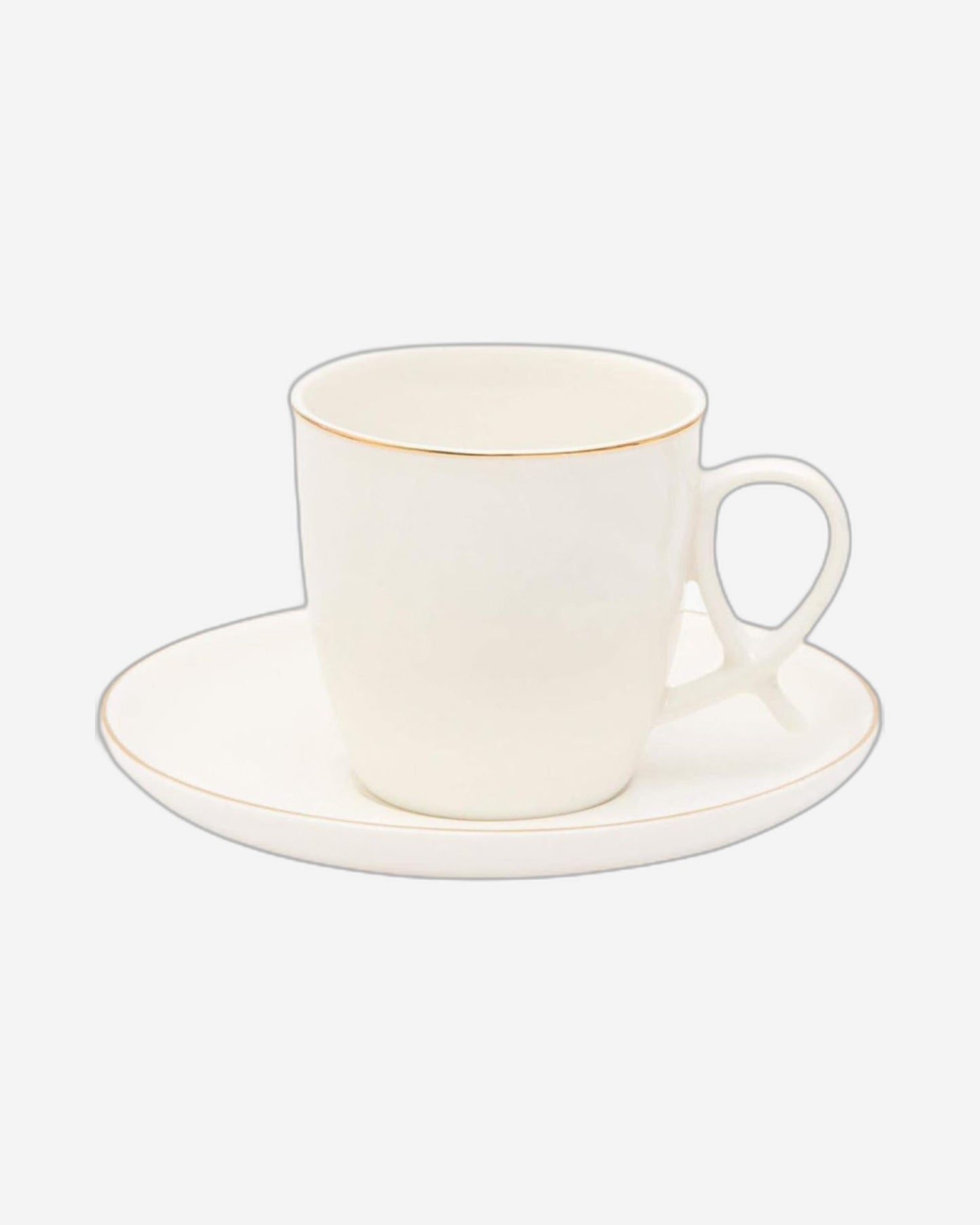 Shallow Bone China Tea Cup and Saucer Set, White – Elegant 12-Piece Tea Set for Everyday Use and Special Occasions