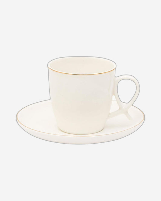 Shallow Bone China Tea Cup and Saucer Set, White – Elegant 12-Piece Tea Set for Everyday Use and Special Occasions
