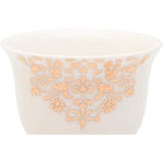 Shallow Bone China Gawa Cups, 12-Piece Set – White and Gold Elegant Arabic Coffee Cups