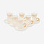 Shallow Bone China Istikan Tea Cup and Saucer Set, 12-Piece – White and Gold