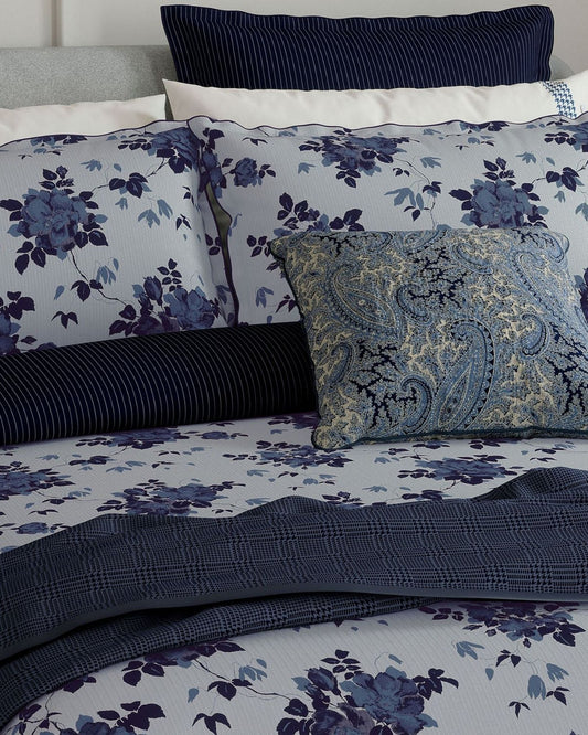 Bedeck of Belfast "Freya" Duvet Cover and Oxford Pillowcase in Indigo