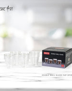 Cuisine Art Double Wall Glass Cup 4Pcs Set  90ml