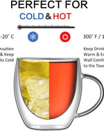 Cuisine Art Double Wall Glass Cup 4Pcs Set  90ml