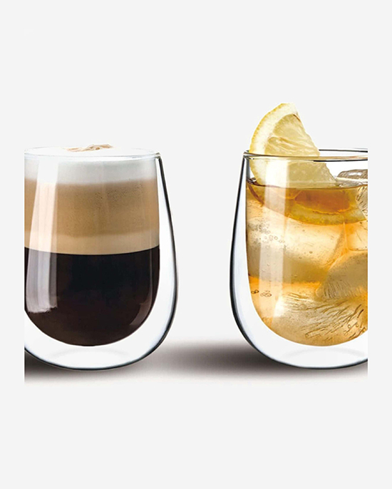 Cuisine Art Double Walled Glass Coffee Cup 2-Piece Set, 250 Ml Capacity, Gc-325-250, Coffe Cups