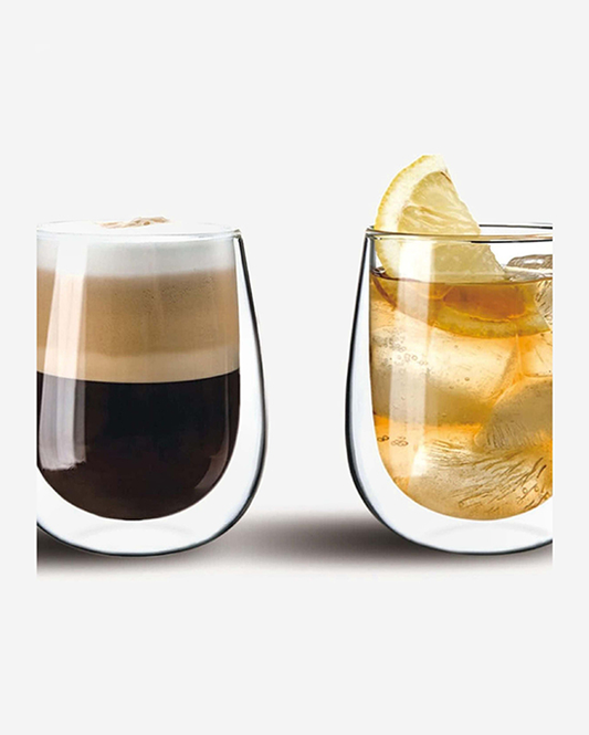Cuisine Art Double Walled Glass Coffee Cup 2-Piece Set, 250 Ml Capacity, Gc-325-250, Coffe Cups