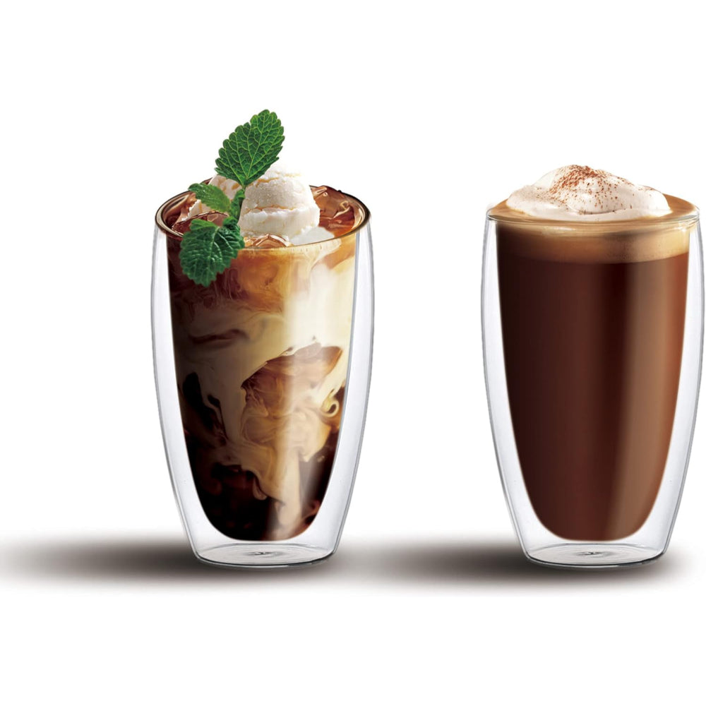 DOUBLE WALL GLASS CUP 450ML 2PC ST