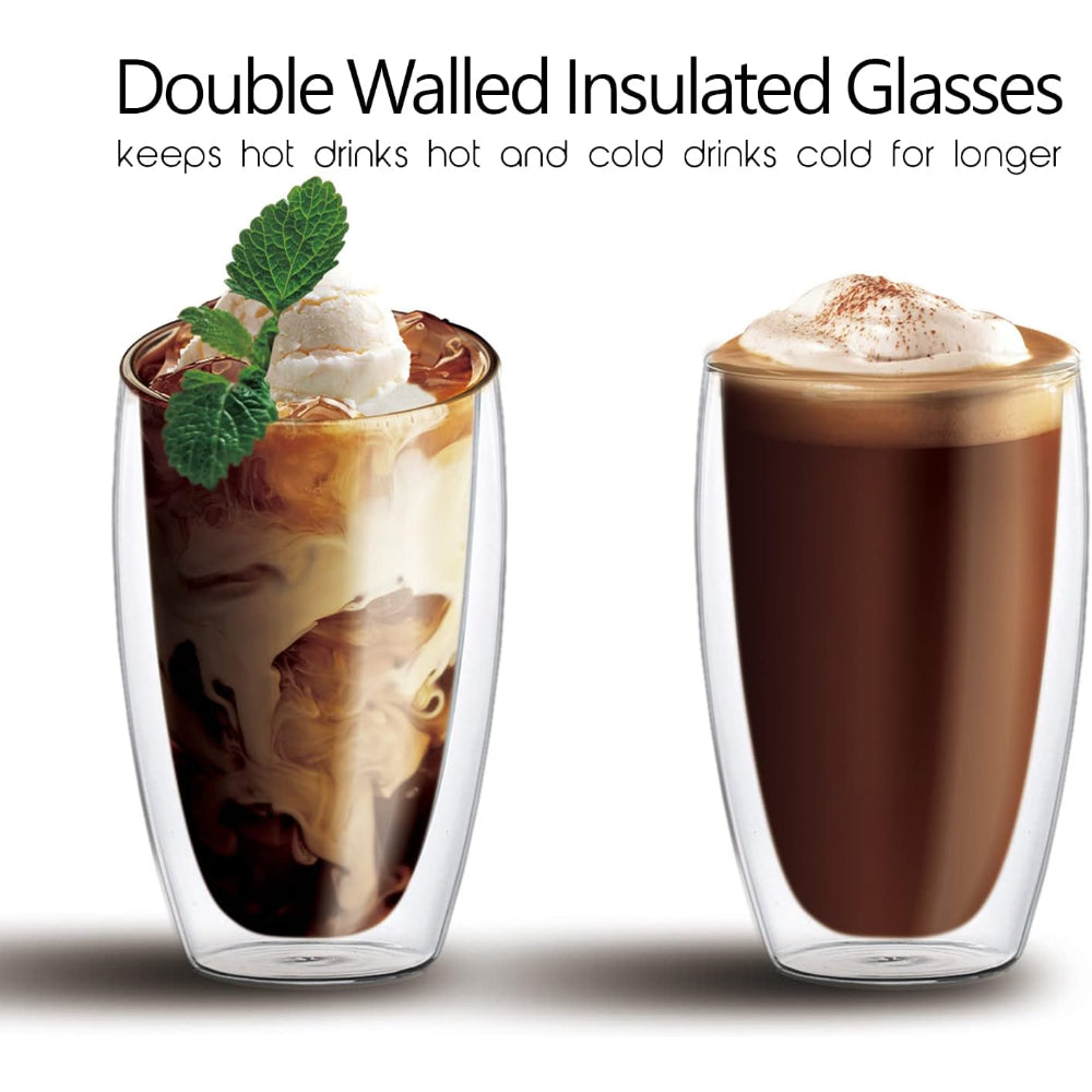 Cuisine Art Double Wall Glass Cup 2Pc Set 450ml
