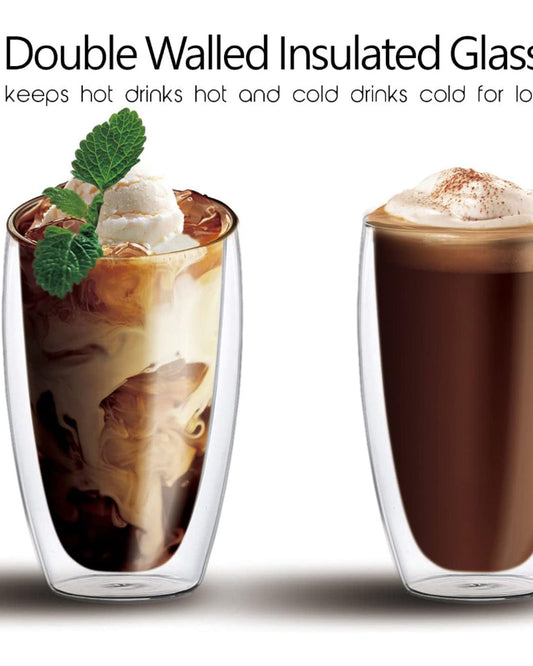 Cuisine Art Double Wall Glass Cup 2Pc Set 450ml