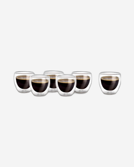 Cuisine Art Double Wall Glass Cup 6Pcs Set 80ml