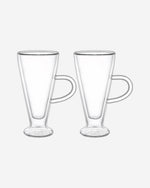 Cuisine Art 350ML Double Wall Glass Cup 2pcs Set Borosilicate For Coffee, Tea, Whiskey, Cocktails & All Beverages - Minimalistic Durable Double-Wall Drinking Mug