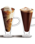 Cuisine Art 350ML Double Wall Glass Cup 2pcs Set Borosilicate For Coffee, Tea, Whiskey, Cocktails & All Beverages - Minimalistic Durable Double-Wall Drinking Mug