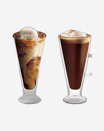 Cuisine Art 350ML Double Wall Glass Cup 2pcs Set Borosilicate For Coffee, Tea, Whiskey, Cocktails & All Beverages - Minimalistic Durable Double-Wall Drinking Mug