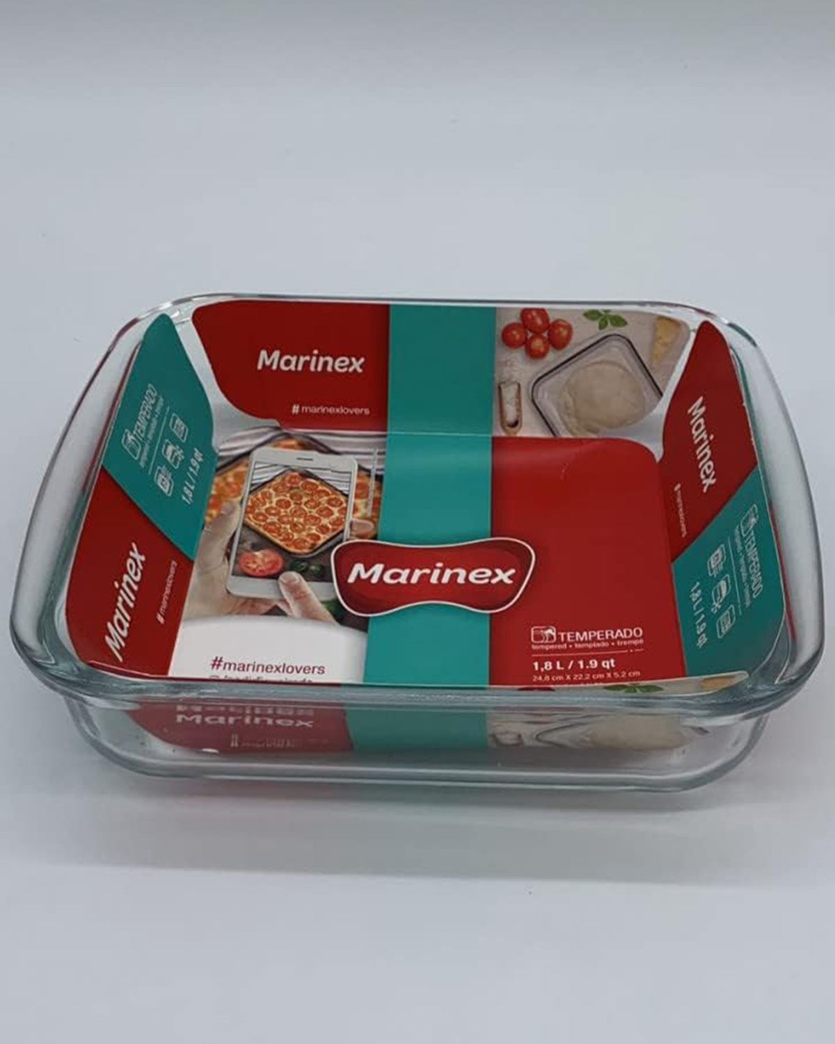 Marinex Square Glass Roaster, Heat-Resistant, Oven-Safe, 1.8L