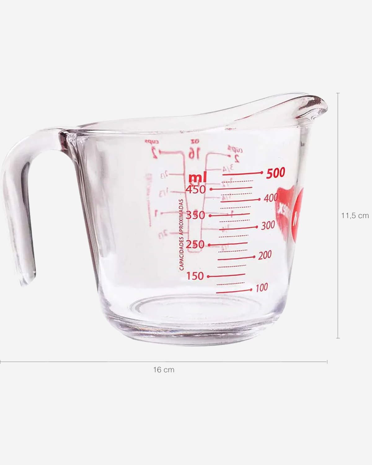 Marinex Heat-Resistant Glass Measuring Jug, 500ml