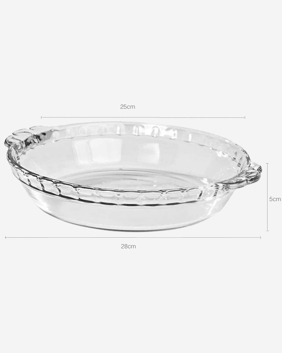 Marinex Large Fluted Glass Pie Dish, Heat-Resistant, Oven-Safe, 1.6L
