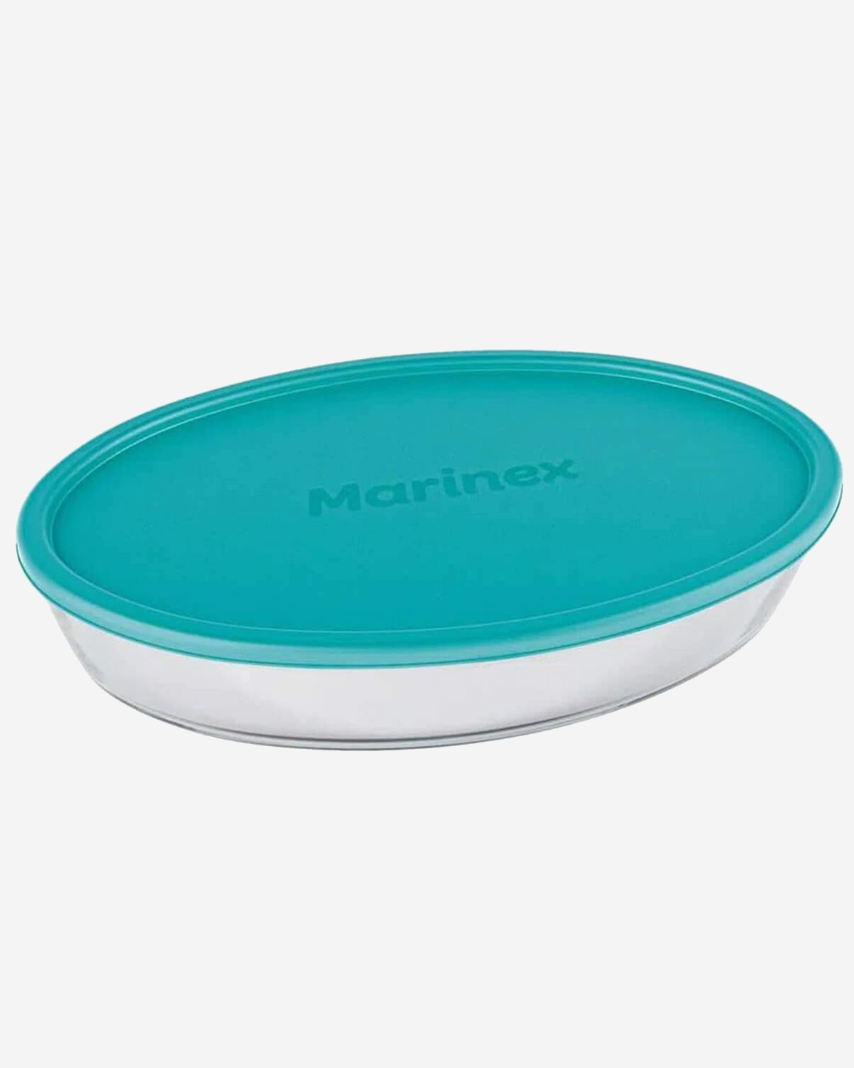 Marinex Medium Oval Glass Roaster with Plastic Lid, Heat-Resistant, Oven-Safe, 3.2L