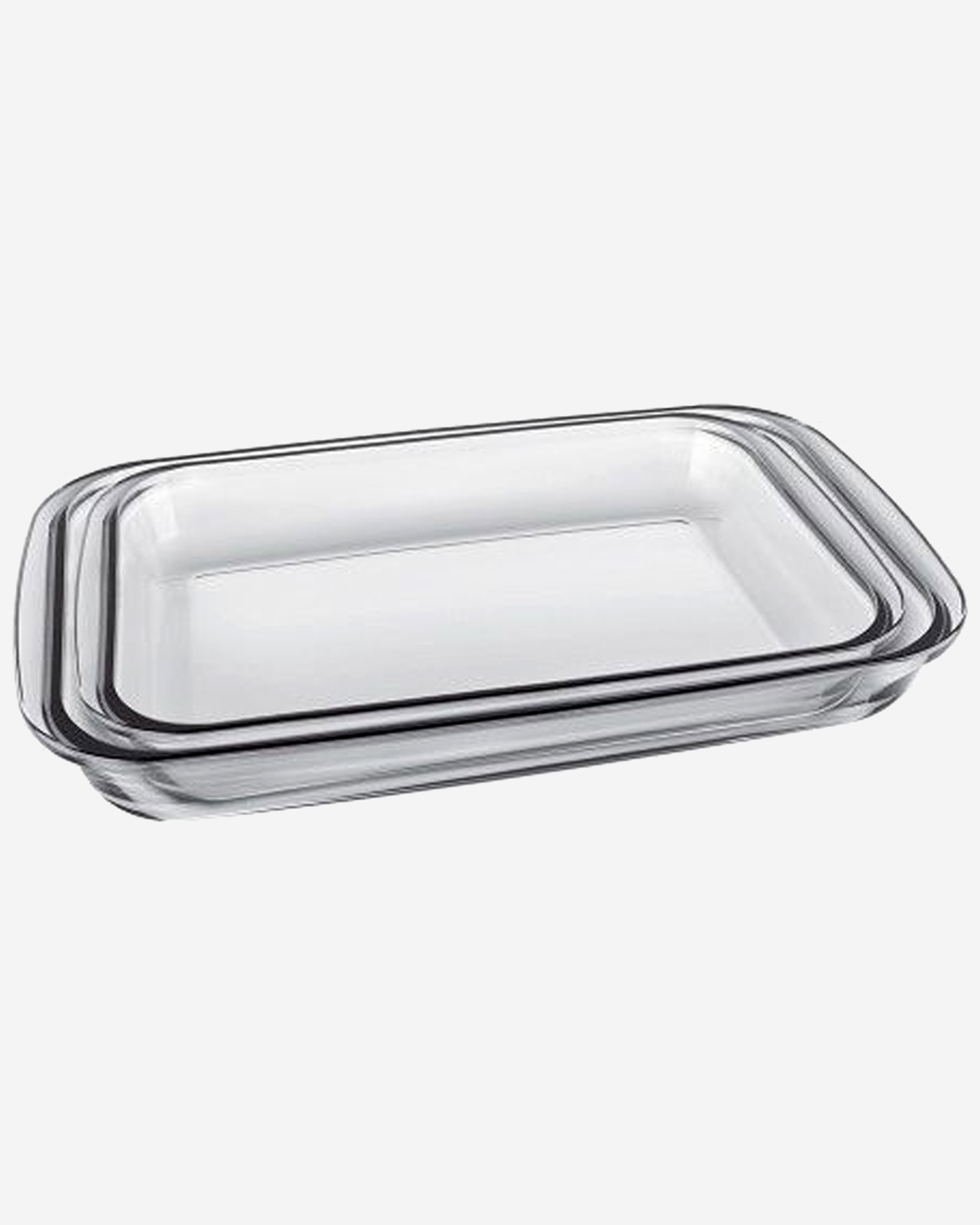 Marinex Glass Rectangular Roaster Set, Heat-Resistant, Oven-Safe, 2.2L + 2.9L