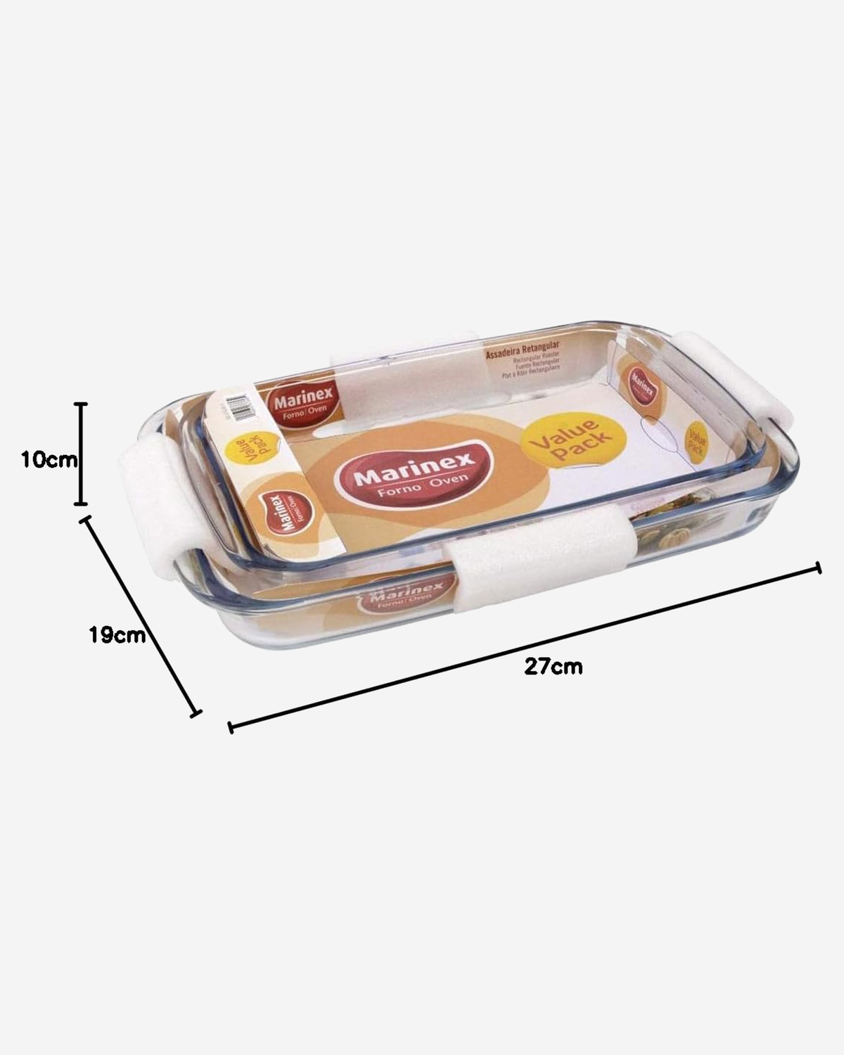 Marinex Glass Rectangular Roaster Set, Heat-Resistant, Oven-Safe, 1.6L + 2.2L
