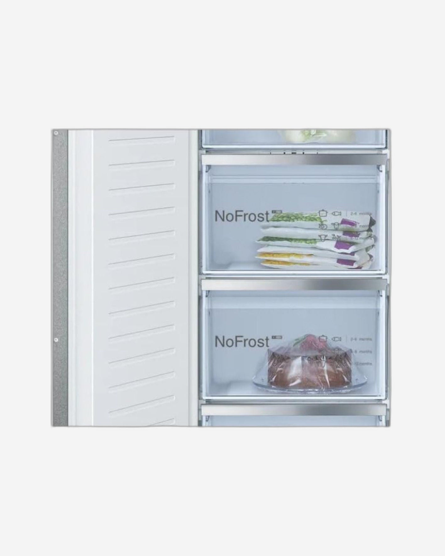 Bosch 235L Gross 211L Net Capacity Built-In Upright Freezer Series 6, No Frost & Big Box Drawers - GIN81AEE0M White