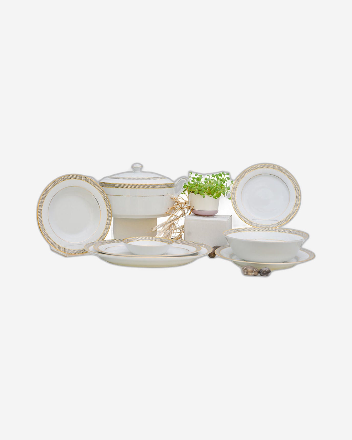 Dankotuwa Dinner Set 59Pc Gold Egypt History