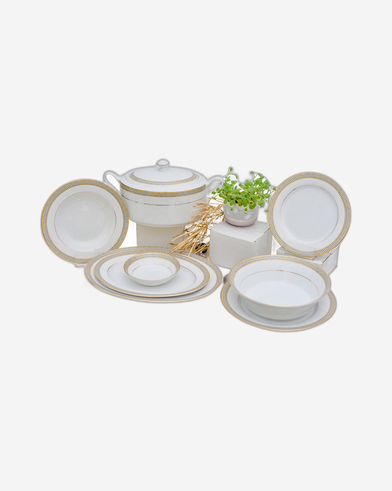Dankotuwa Dinner Set 59Pc Gold Egypt History