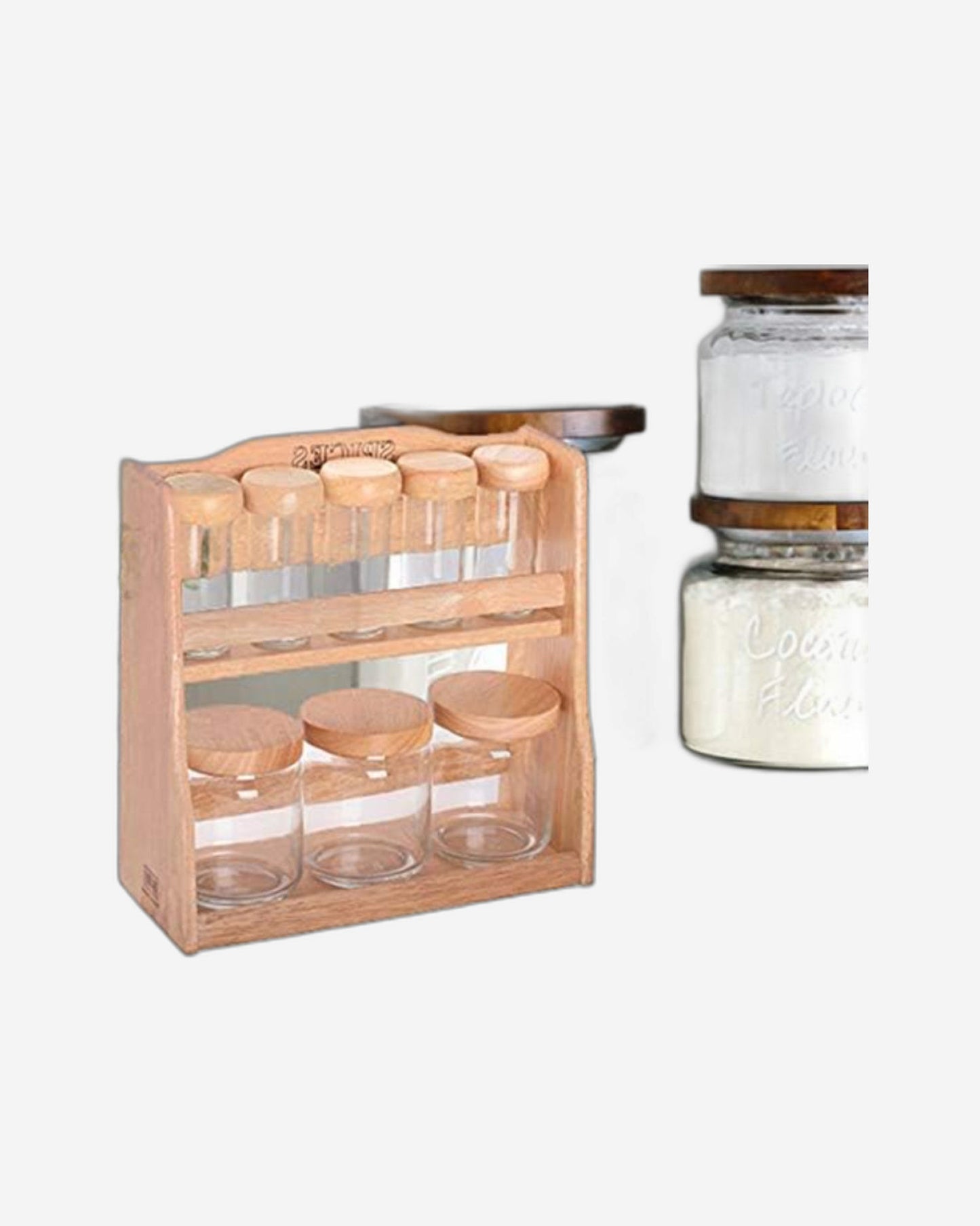 Billi Spice Rack 5 Bottles W/Canister 3pcs Set