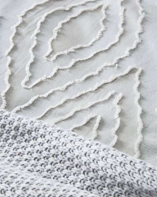 Bedeck of Belfast "Gia" Duvet Cover and Oxford Pillowcase in Silver