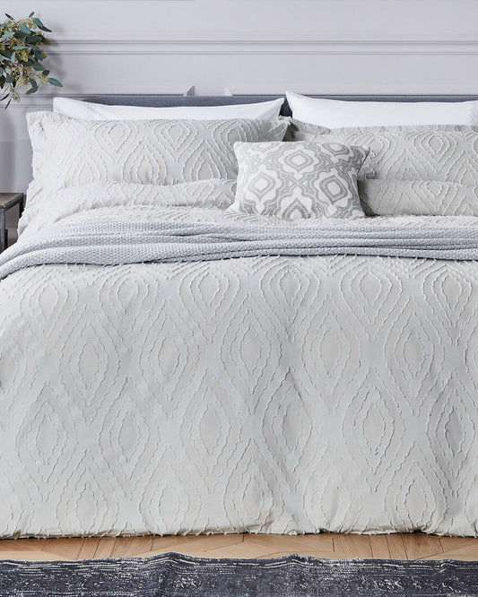 Bedeck of Belfast "Gia" Duvet Cover and Oxford Pillowcase in Silver