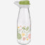 Herevin 720ml Premium Glass Water Bottle with HDPE & PP Green Leak-Proof Lid - Botanica Printed Reusable Bottle for Home, Transparent