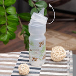 Herevin 660ml Natural Olive Oil Dispenser Bottle - White Decorated BPA-Free PP & PE Kitchen Bottle with No-Drip Spout - Durable, Lightweight