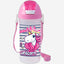Herevin 610ml Unicorn Printed School Bottle with Straw - BPA-Free Kids Water Bottle Made of PP, TPE, Silicone & Steel, Pink