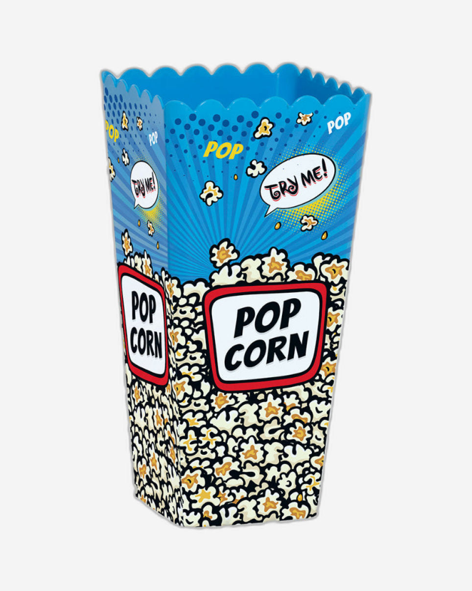 Herevin 1.3 Litre Blue Popcorn Box – Classic Striped BPA-Free Polypropylene (PP) Reusable Snack Tub for Popcorn, Chips, Nachos & Munchies