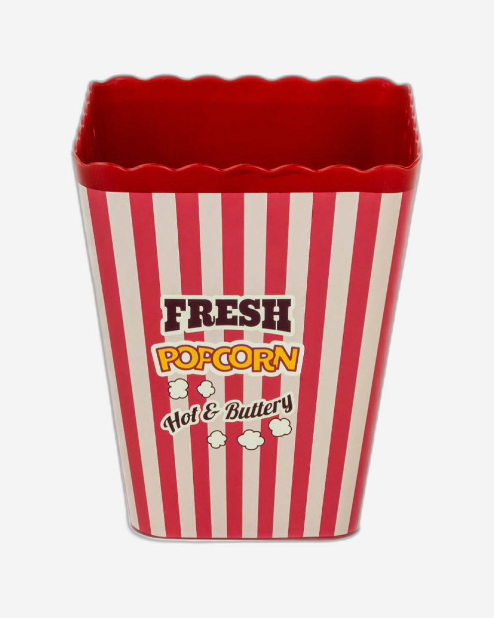 Herevin 1.3 Litre Red Popcorn Box - Classic Striped Theater-Style BPA-Free Polypropylene (PP) Snack Container for Popcorn, Nachos, Chips & Munchies